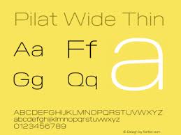 Beispiel einer Pilat Wide-Schriftart #1
